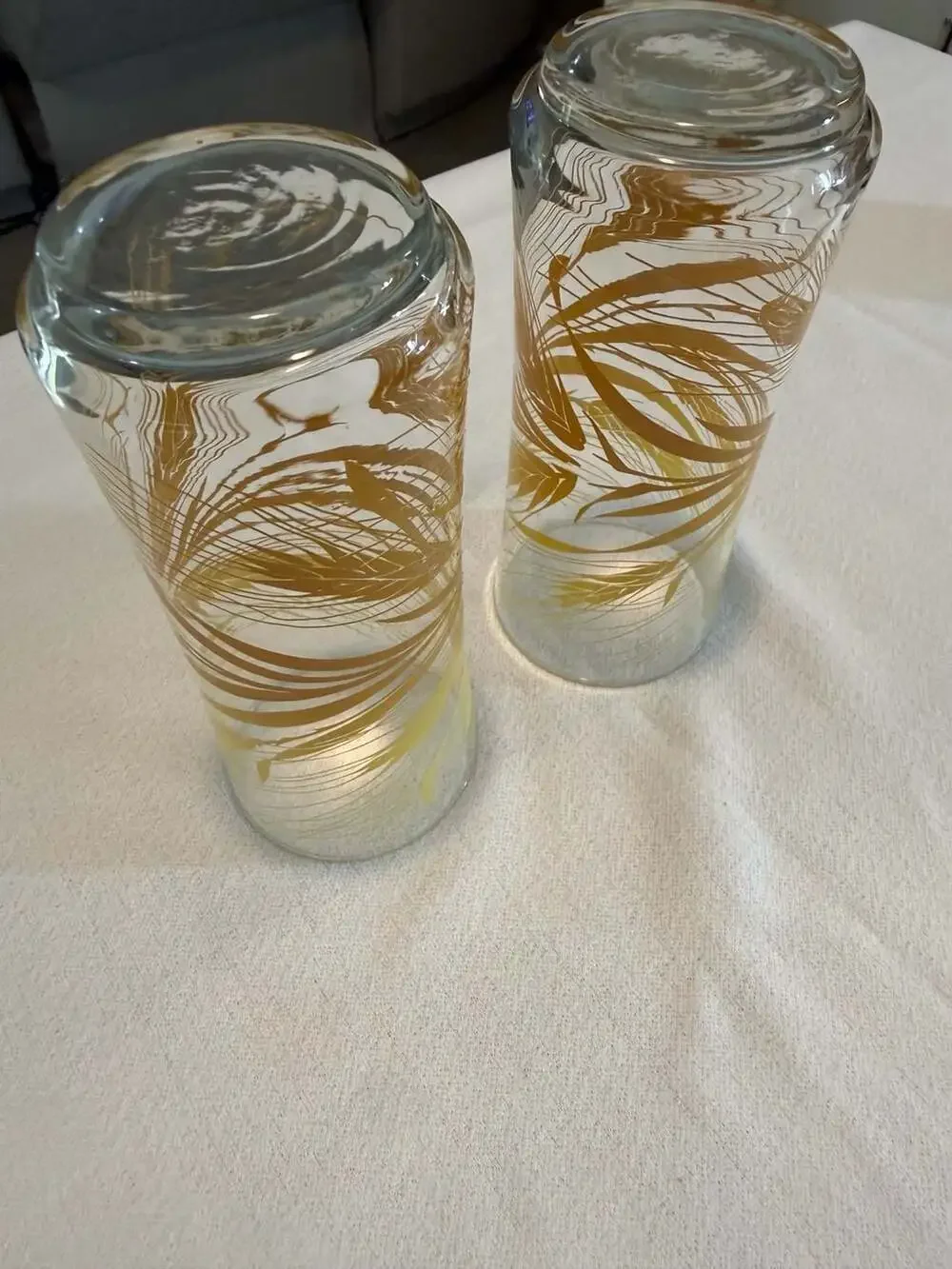 Pair of Vintage Libbey Golden Wheat Iced Tea Glasses